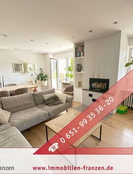 Ruwer Höhenlage ! 121 m² große, moderne EG-Wohnung mit Balkon, Kamin, 2 Stellplätzen und Gartenmitbenutzung - Trier