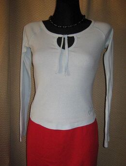 Langarm * Longsleeve * Basic * Bodycon * T-   Shirt "Tally Weijl" Gr. 34- 36 / XS- S * hell- blau * serenity * Pastell * - Riedlingen
