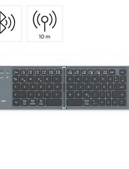 Hama Faltbare Tastatur (Mini-Tastatur Bluetooth, Wireless, für Tablet/iPad) Ultra-Slim-Bluetooth-Tastatur (kompakt, universell einsetzbar, robust)