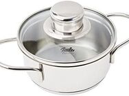 Fissler Kochtopf häppchen, Ø 12 cm, Edelstahl 18/10 (2-tlg), Induktions-geeignet, inklusive Glasdeckel