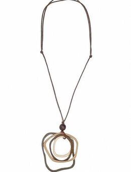 COLLEZIONE ALESSANDRO Lange Kette Flor, Anhänger aus vier Holzringen