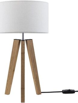 Paco Home Tischleuchte Canvas uni Color, ohne Leuchtmittel, Stehlampe Vintage Fuß LED Lampe Wohnzimmer Skandinavischer Stil E27