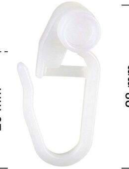 GARESA Gardinenröllchen Rollring für Kunststoff- oder Credoschiene, Gardinenschienen, (Packung, 100-St., mit Faltenhaken), Kunststoff