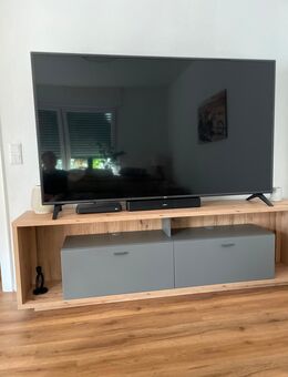 Lowboard + Vitrine Wildeiche/grau modern - Unna