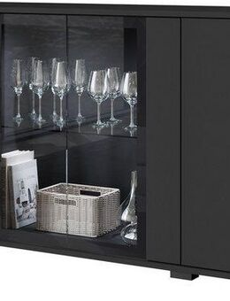 INOSIGN Sideboard Caro, modernes Design mit Glaseinsätzen, Breite 150 cm (1 St), Grifflose Fronten mit Push-to-Open, höhenverstellbare Einlegeböden