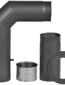 Firefix Ofenrohr, (Set), Bogen, 150 mm, 90 °, Stahlblech, mit Verlängerung