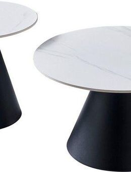 HELA Couchtisch DUSTIN (Set, 2-St), 2er Set Couchtisch, rund, Sintered Stone, Gestell kegelförmig