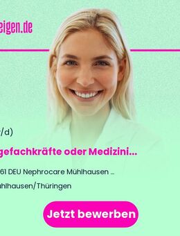Pflegefachkräfte oder Medizinische Fachangestellte (m/w/d) für die Dialyse - Mühlhausen (Thüringen)