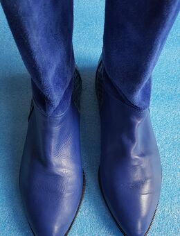 Damen Stiefel aus Wild-und Glattleder in königsblau - Rheinfelden (Baden)