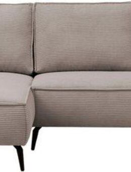 Home affaire Ecksofa TVINNU, L-Form, 275cm, in Cord und Leinenoptik, wahlweise Recamiere rechts/links, schwarze Füße, bequemer Sitzkomfort