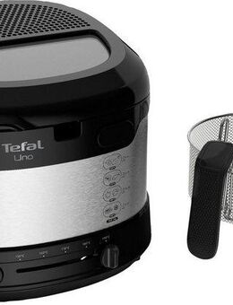 Tefal Fritteuse UNO M Edelstahl FF215, 1600 W, Kapazität 1kg, Thermostat, Sichtfenster, Abtropfposition, FF215