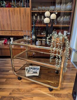 Retro Beistelltisch/Phonowagen auf Rollen – 60er Jahre Vintage-Chic - Ginsheim-Gustavsburg
