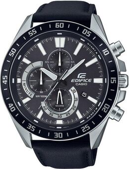 CASIO EDIFICE Chronograph EFV-620L-1AVUEF, Quarzuhr, Armbanduhr, Herrenuhr, Lederarmband,Datum, Lederband