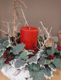 Weihnachten Gesteck Kranz Kerze Holzschale Schale - Greifswald Zentrum