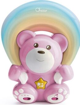 Chicco Nachtlicht Regenbogenprojektor Bär, Rosa, Deckenprojektion, Einschlafhilfe, Melodien, Nachtlichtfunktion, mit Melodien