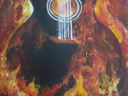 Kreative Farbenfrohe Acryl Gemälde "Desperado Gitarre", Handarbeit - Sulz (Neckar)