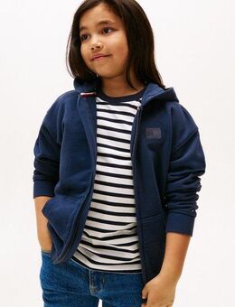 Tommy Hilfiger Kapuzensweatjacke TONAL FLAG EMB ZIP HOODIE für Kinder bis 16 Jahre, mit Kapuze
