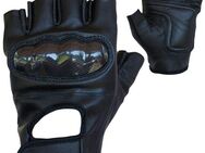 PROANTI Motorradhandschuhe fingerlose Chopper-Handschuhe aus Leder mit Protektor