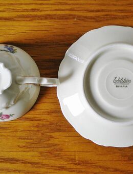 Edelstein-Porzellan-Mokka/Kaffee-Gedeck,2 Teile,Alt,ca. 50er Jahre - Linnich