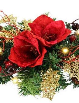 Kunstpflanze Tannenleger, I.GE.A., Höhe 10 cm, Amaryllis Zapfen Beeren künstlich warmweiß Weihnachtsdeko Tisch Advent