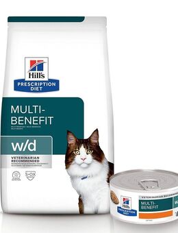 3 kg Hill's Prescription Diet Multi-Benefit + 6 x 156 g passendes Nassfutter gratis! - w/d mit Huhn