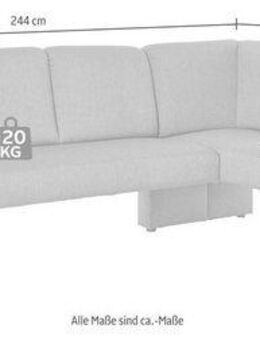 exxpo - sofa fashion Eckbank Intenso, viele Bezugsstoffe Cord, Leder, Struktur 244/157 cm (B/T), hohe Bodenfreiheit, frei im Raum stellbar, hoher Sitzkomfort