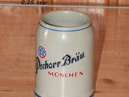 Pschorr-Bräu München Bierkrug Steinzeug Keramik Steingut 0,25 l neuwertig - Borken