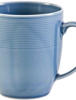 van Well Becher Kaffeebecher Jive, 400 ml, 6 Stück, Porzellan, dezentes Spiraldekor, spülmaschinen-und mikrowellengeeignet