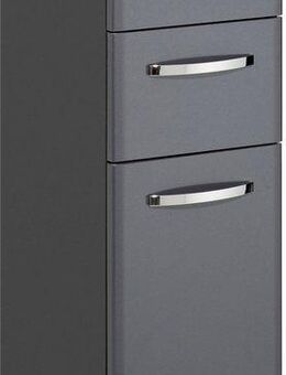 Saphir Unterschrank Quickset 327 Badschrank, 1 Tür, 2 Schubladen, 30 cm breit Badezimmer-Unterschrank inkl. Türdämpfer, Griffe in Chrom Glanz