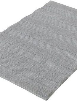 Kleine Wolke Badematte Tikka, Höhe 5 mm, rutschhemmend beschichtet, fußbodenheizungsgeeignet, Baumwolle, rechteckig, Badteppich, Uni-Farben, gestreift, Hoch-Tief Effekt