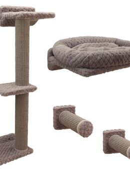 Kerbl Pet Kletterwand Monte Alpi für Katzen - Set aus 4 Teilen