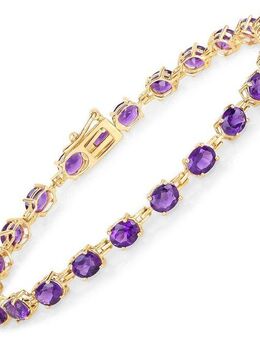 Vira Jewels Armband 925-Sterling Silber vergoldet Glänzend Amethyst lila