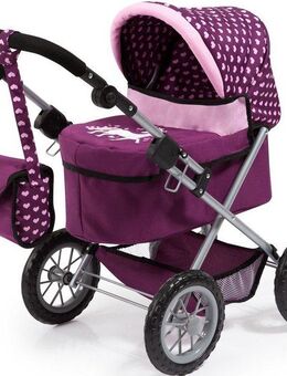 Bayer Puppenwagen Trendy, pflaume, mit Wickeltasche