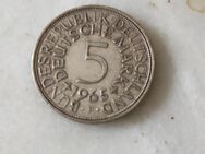 Fünf DM Münzen aus 1951 und 1965 - Gau-Algesheim