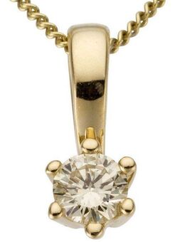 Firetti Kettenanhänger Schmuck Geschenk Gold 750 Halsschmuck Anhänger Halskette Solitär, mit Brillant in Krappenfassung