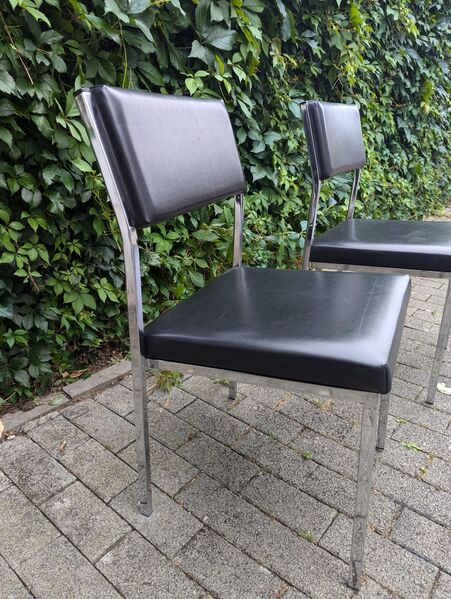 2 Drabert Stühle Chrom Leder 70er - Ginsheim-Gustavsburg