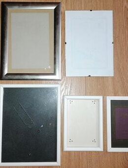 5 Vintage Bilderrahmen Bilderrahmenset Holz Weiß Silber 9x13 13x18 15x20 - Schwalmtal (Nordrhein-Westfalen)