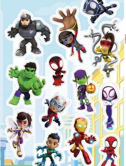 Komar Wandtattoo Spidey and Friends - Größe 50 x 70 cm (13 St), Künstler: Komar, selbstklebend, Wandsticker, Kinderzimmer