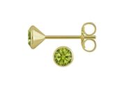 1 Paar Kelch-Ohrstecker echt Gelbgold 333/-, 8k, mit echt Peridot 4 mm, - Essen