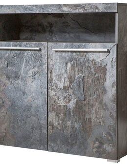 INOSIGN Kommode India, Breite 91cm, stilvolle Anrichte mit 2 Türen und offene Fach, Sideboard viel Stauraum, ohne Beleuchtung