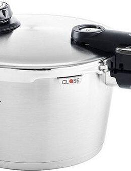 Fissler Schnellkochtopf Vitavit® premium Edelstahl Schnellkochtopf 8 L, Ø 26 cm, Edelstahl 18/10 (3-tlg), Verriegelungsanzeige, Einstellbares Abdampfen, Einstellbare Kochstufen