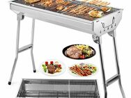 BBQ Edelstahl Holzkohlegrill Klappgrill Standgrill tragbar Camping Grill - Wuppertal