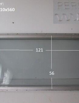 Wohnwagenfenster PERSPEX ca 121 x 56, klar, D45 114 gebraucht, mit Rahmen (zB Hymer/Fendt/Tabbert) - Schotten Zentrum