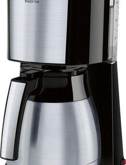 Melitta Filterkaffeemaschine Enjoy® Top Therm 1017-08 schwarz, 1,25l Kaffeekanne, Papierfilter 1x4, mit Thermkanne aus Edelstahl