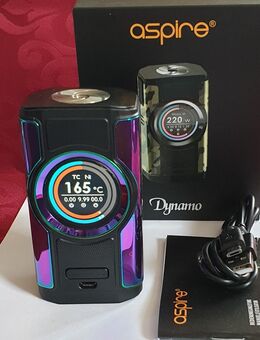 Aspire Dynamo, Neuwertig, FP. 60€, nur getestet und in die Vitrine gestellt. Noch mit originaler Displayfolie. SAMMLUNGSVERKLEINERUNG! Akkuträger, E Zigarette, Mod Box, Vape. - Bühl