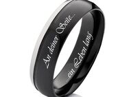 Herrenring Titanring HT16E schwarz mit Aussengravur - Aholming