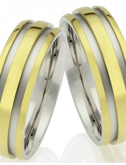 Unisex goldfarbige Edelstahlringe P372 - Aholming