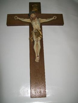Altes Großes Kreuz, Kruzifix, Jesus, 55 x 32 cm - Büdelsdorf