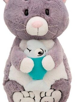 Nici Kuscheltier Homies GREEN, Katze grau & Fisch 40x20 cm