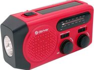 Denver SCR-2010 Solar und Kurbel Radio (AM-Tuner, FM-Tuner, integrierter 2.000 mAh Akku, Batteriebetrieb möglich, Taschenlampe)